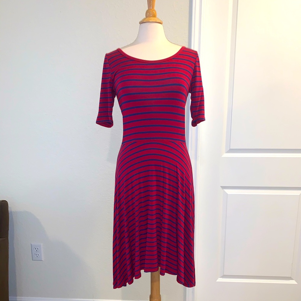 LulaRoe Striped Nicole Dress Size M